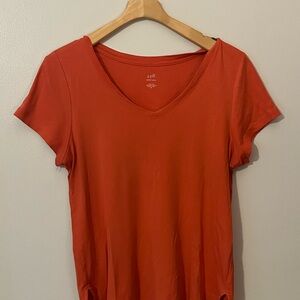 J.Jill Perfect Pima, Orange V-Neck Top